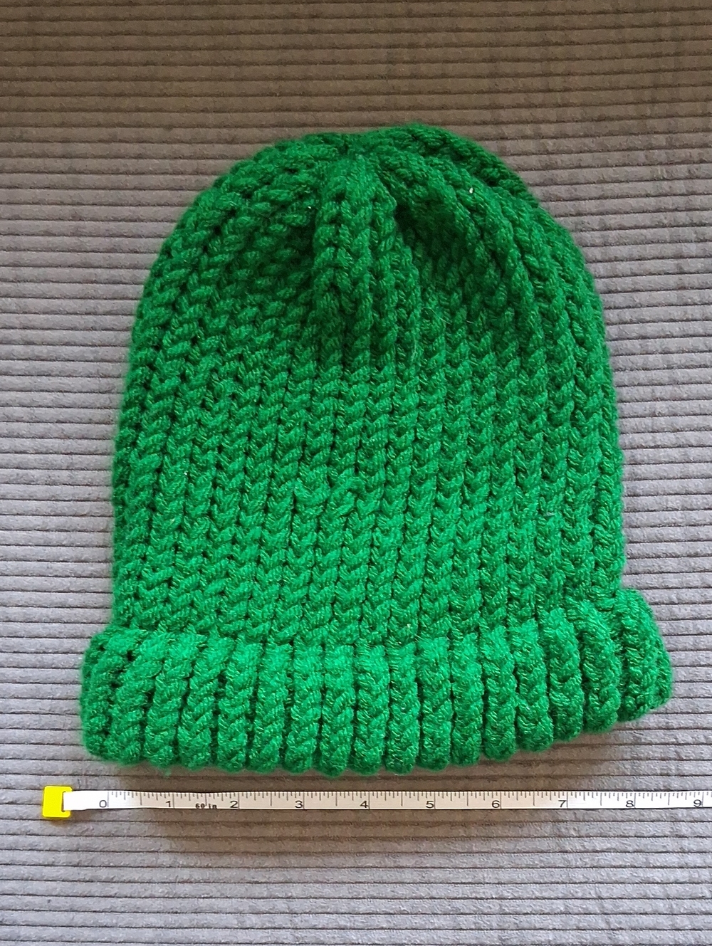 Source Unknown Bright Green Chunky Knit Beanie